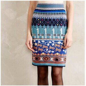 NWT Anthropologie Monogram HWR Llama Alpaca Fair Isle Knit Sweater Skirt S